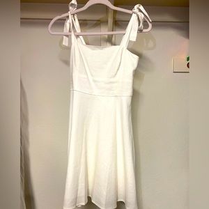 Adorable White Tie Strap dress